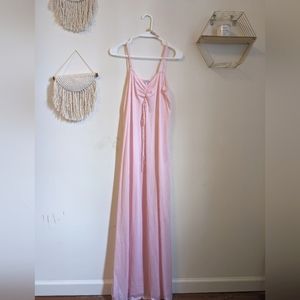 Vintage Diane Von Furstenburg pink long satin ruched nightgown lingerie